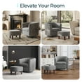 thumbnail image 6 of LINSY HOME Swivel Accent Chair with Ottoman, Velvet Barrel Chair for Living Room, Light Grey, 6 of 6