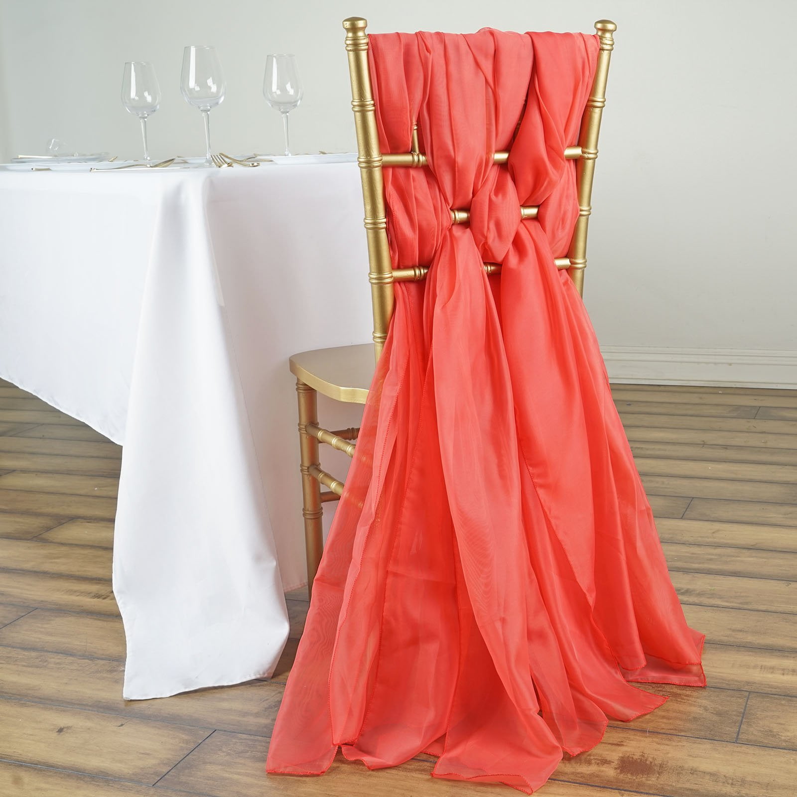 Efavormart 5 Pack 6 Ft DIY Premium Chiffon Designer Chair Sash for ...