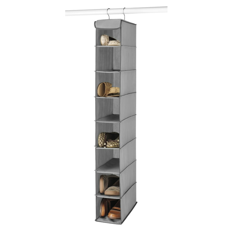 Whitmor Hanging 8 Section Shoe Shelves, Gray