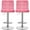 Pink, variant on Topeakmart 2pcs Adjustable Velvet Counter Bar Stools with Backrest for Dining Room, Dark Gray