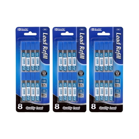 Bazic 0.7mm Mechanical Pencil Lead Refills, 20 Leads Per Tube, Pack of 24 (Best Mechanical Pencil Lead For Writing)