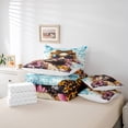 thumbnail image 6 of Manfei Funny Dog Bedding Comforter Set, Orange Pink Floral King Bedding Sets, Vintage Farmhouse Bed Sheets, Luxury Bedroom Decor Reversible 7 Pieces, 6 of 8