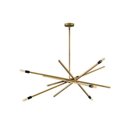 

6 Light Large Chandelier in Modern-Scandinavian Style 42.5 inches Wide By 42.5 inches High-Heritage Brass Finish Bailey Street Home 81-Bel-4312476