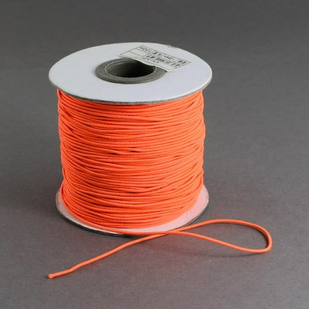 Round Elastic Cord with Nylon Outside and Rubber Inside Orange Red 2mm 43.74 yards(40m)/roll