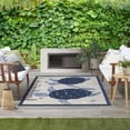thumbnail image 2 of Nourison Aloha Turtle Coastal Flatweave High-Low Indoor Outdoor Area Rug Navy Blue 5'3" x 7'5", 2 of 10