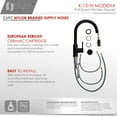 thumbnail image 5 of Stylish Modena Ht 14" Matte Black Single Handle Pull Down Kitchen Faucet K-131N, 5 of 11