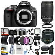 Nikon D3300 DSLR Digital Camera with 18-55mm VR II + 70-300mm f/4-5.6G Lens + 128GB Memory + 2 Batteries + Charger + LED Video Light + Backpack + Case + Filters + Auxiliary Lenses + More!