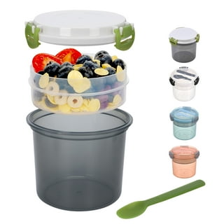 Hapeisy Cereal and Milk Container ，Portable Cereal Cup Double Layer Hiking  Cereal Bowl Separate Milk Snack Cup，Camping And RV Food Preservation