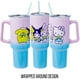 thumbnail image 3 of Silver Buffalo Sanrio Hello Kitty and Friends con My Melody, Kuromi y Pompompurin Rainbow Ombre Vaso de acero inoxidable con asa y pajita, cabe en portavasos estándar, 40 onzas, 3 of 5