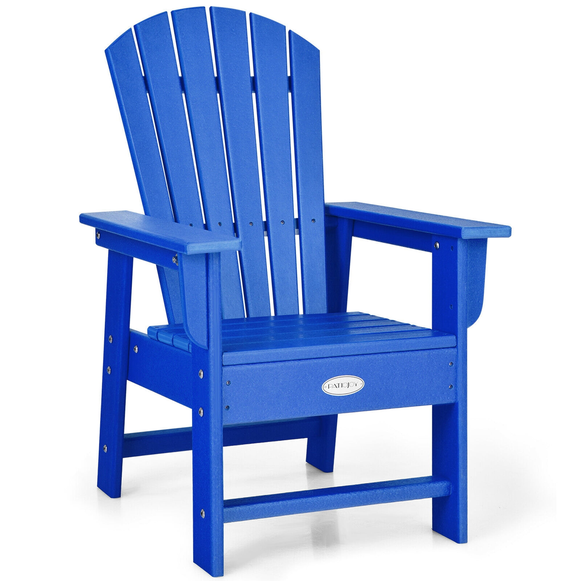 Gymax Set of 2 Kids Patio Adirondack Chair Armchair Weather Resistance Outdoor Chair Blue