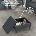 thumbnail image 6 of Mjkone Convertible Sectional Sofa Couch with Storage Ottoman, 4 Pcs Couch Set with Storage Pockets, Sectional Couches for Living Room, 3-Seater +Ottoman +1-Loveseat +1-Seater (Dark Grey), 6 of 7