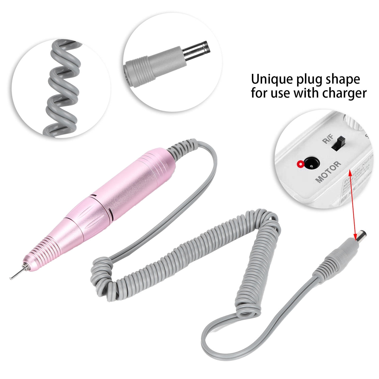 Yajisi Nail Drill Handpiece, 35000rpm Replacement Handle Accessory for Nail Drill Machine - 5.5" L x 2.4" W x 1.6" H