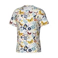 thumbnail image 5 of Vsdgher Flowers Butterfly Print Men's Dry Fit Mesh Athletic Shirts Moisture Wicking Tennis T-Shirt Tops, 5 of 9