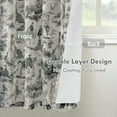 thumbnail image 3 of DriftAway 100% Blackout Toile Linen Curtains for Bedroom Double Layer Farmhouse French Country Vintage Printed Pattern Thermal Sound Lined Back Tab Living Room Drapes 72 inch Length 2 Panels Black, 3 of 8
