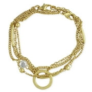 Zad Jewelry Multi Chain Link Layering Bracelet, Gold