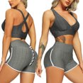 thumbnail image 4 of SEASUM Women's High Waist Workout Shorts Dolphin Tummy Control Yoga Pants Textured Booty Athletic Shorts Heather Gray M, 4 of 7