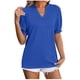 thumbnail image 2 of Fiudx Ropa de Mujer Top de Camiseta Informal de Manga Corta con Encaje y Cuello En V a La Moda para Mujer, 2 of 3
