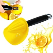 3 In 1 Citrus Lemon Orange Juicer Grater Hand Manual Lime Press Squeezer with Seed Catcher Stainless Steel Cheese Grater for Kitchen(Yellow)
