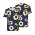 thumbnail image 6 of Rocae Sloth with Donuts for Breathable Men's Baseball T-Shirt Fashionable Casual Baseball Jersey, Moisture-wicking Sportswear Small, 6 of 9