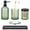 Green, variant on 5 Piece Glass Bathroom Accessory Set Brown + Black Vanity Countertop Organizer