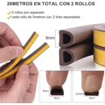 thumbnail image 2 of CHAO Burlete para Puertas y Ventanas, Tiras de Sellado Impermeables para Sellar y Aislar Fuga de Agua, Ruidos,Polvo, Insectos (20Metros, Marrón), 2 of 4