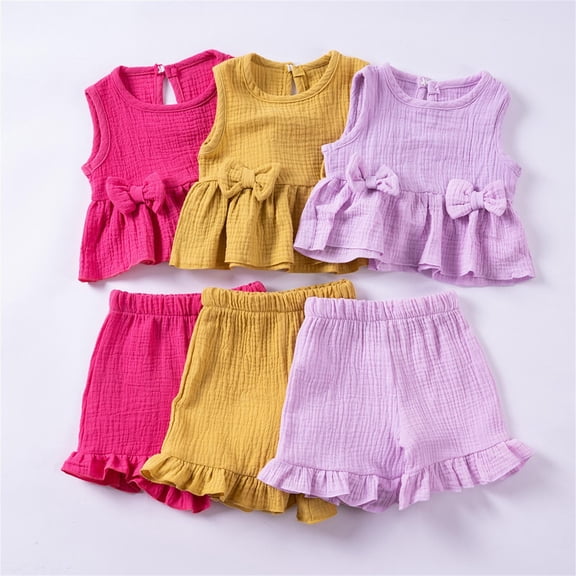 Toddler Baby Girl Summer Clothes Floral Print Halter Ruffle Tank Tops Shorts Outfits Set
