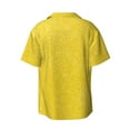 thumbnail image 2 of Xecao offers the Yellow Glitter for Men's Casual Short-sleeved Shirt, a button-up collared shirt with a pocket, perfect for beach vacations and yacht travel in the 4X-Large size., 2 of 7