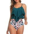 thumbnail image 2 of VerPetridure Womens Tankini Swimsuits Ruffled Tank Top Tummy Control Floral Modest Swimwear High Waisted Bikini Two Piece Bathing Suits, 2 of 5