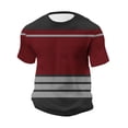 thumbnail image 4 of Gamivast Athletic Shirts for Men Vintage Striped Workout Shirts Crew Neck Short Sleeve Running Shirts Lightweight Soft Stretchy Muscle Fit Gym, 4 of 7