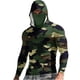 thumbnail image 4 of Ceisia Camouflage Print Hooded Top Men's Slim Fit Long Sleeve UV Protective Face Mask Shirt Green L Gifts, 4 of 5