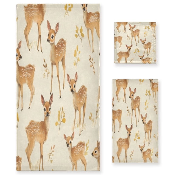 Three-Piece Towel Set Face Towel Towel Set Hand Towel Bath Towel Cotton Bath Towels Bath Towel Sets Hand Bath Towels Lovely Deer3