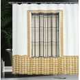 thumbnail image 4 of Ambesonne Urban Shower Curtain, Modern Spanish Shutter, 69"Wx84"L, Brown White, 4 of 5