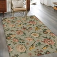 thumbnail image 3 of Vintage Spring Floral Area Rugs Collection 2.7'x5', Farmhouse Flowers Green Vintage Non Slip Indoor Rectangle Throw Runner Rug Floor Mat Carpet for Living Room Dining Table Bedroom Nursery, 3 of 9