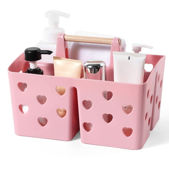 Organizador portátil de plástico Shower Caddy Anyoifax, color rosa