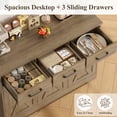 thumbnail image 5 of Homfa 42.5’’ Kitchen Buffet Sideboard Cabinet, 3 Drawers Farmhouse Storage Cabinet with Adjustable Shelf, Rustic Brown, 5 of 7