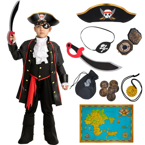 Set de disfraz de pirata de Spooktacular Creations para niños de 3 a 4 años