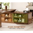 thumbnail image 6 of Fluted 70.9" L Shaped Computer Desk with 3 Drawers and Storage Cabinet, 6 of 7