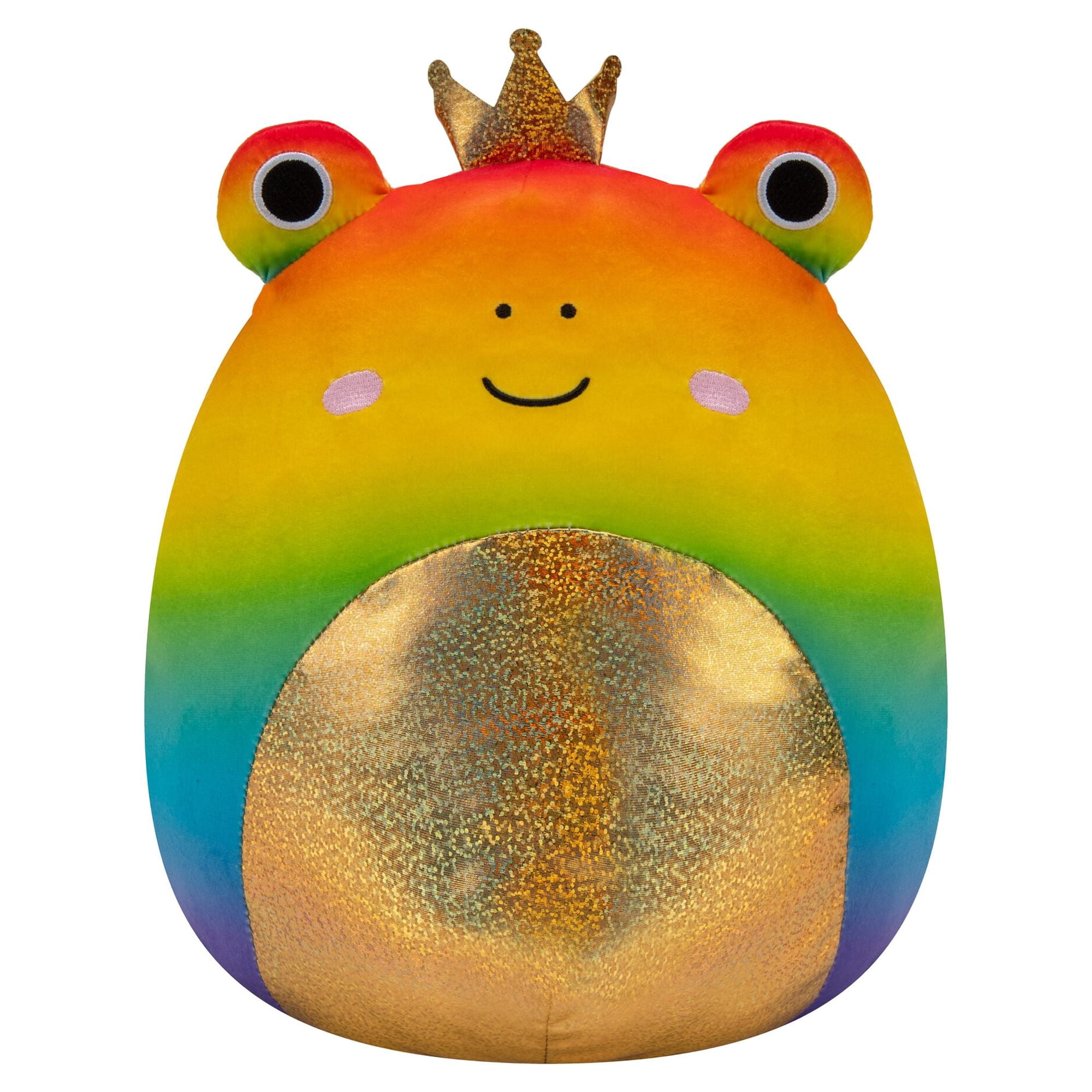 Squishmallows 12 inch Vas the Pride Frog with Gold Belly and Crown Plush - Child s Ultra Soft Stuffed Toy