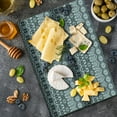 thumbnail image 5 of Grey Cutting Board, Nordic Snowflake Knit Patterns Scandinavian Motifs Traditional and Modern Print, Decorative Tempered Glass Cutting and Serving Board, Large Size, Grey White Black, by Ambesonne, 5 of 5