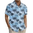thumbnail image 3 of Yteetum Men's T Shirts Under $5.00 Hawaiian Floral Print T Shirts Casual Button Down Short Sleeve Lapel Beach Summer T-Shirts, 3 of 7