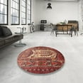 thumbnail image 4 of Ahgly Company Machine Washable Indoor Square Traditional Sunrise Orange Area Rugs, 8' Square, 4 of 7