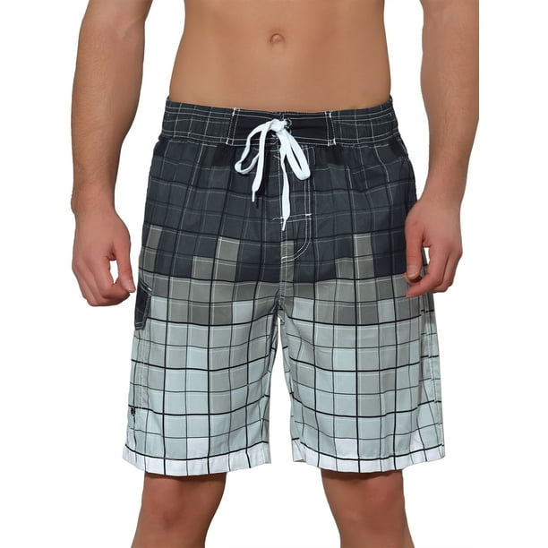 PANTALONES CORTOS DE HAWAII PARA HOMBRE CON CORDÓN EN LA CINTURA, COLOR GRIS, ESTILO A CUADROS, DÍA DEL PADRE, TAMAÑO 38