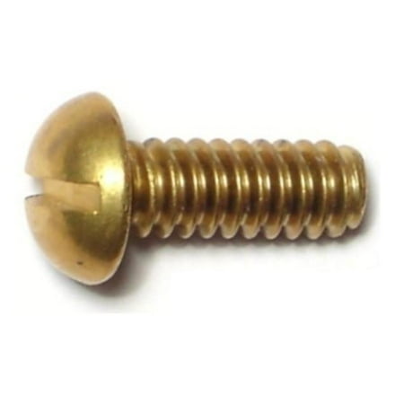 

#10-24 x 1/2 Brass Coarse Thread Slotted Round Head Machine Screws (24 pcs.)