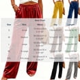 thumbnail image 3 of Women's Soft Velour Wide Leg Pants Drawstring Elastic Waist Loose Palazzo Trousers with Pockets Casual Party Loungewear Trousers Green, 3 of 9