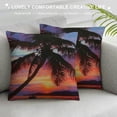thumbnail image 3 of PHYHOO Colorful Sunset Clouds Throw Pillow Covers Tropical Beach Palm Seaside Landscape Art Print Square Pillowcases for Home Decor Sofa Car Bedroom Pillow case, 3 of 5