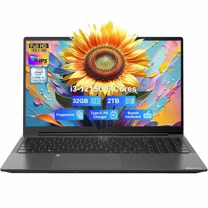 15.6" IPS FHD-Business-Laptop Intel 6 Core i3-1215U 32GB RAM 2TB SSD (Beat i5-1135G7, Up to 4.4GHz) Laptop-Computer with Fingerprint Backlit Keyboard 65W Type C Wi-Fi 6 Numpad Win 11