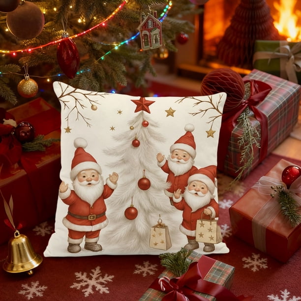 CREATITOY 17.72x17.72 Inches Christmas Pillow Cover (No Insert Included) - Decorative Sofa Cushion Case for Home Living Room Christmas Holiday Decor