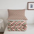 thumbnail image 5 of Manfei Modern Checkered King Size Comforter Sets,Geometric Check Comforters King Size,Red Green,Light Gray Reversible,3pcs,1 Comforter and 2 Pillowcases,3pcs,1 Comforter and 2 Pillowcases, 5 of 7