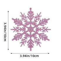 Fmbmuo Pastel Snowflake Ornaments - 10cm Plastic Christmas Tree Decorations in Soft Colors