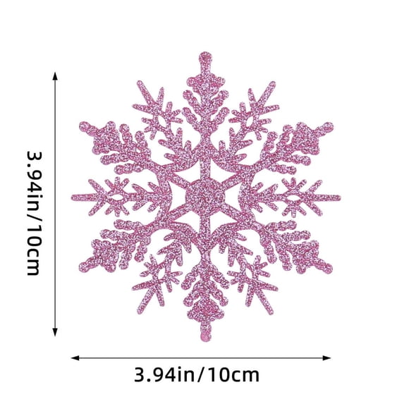 12pcs Snowflake Christmas Tree Decorations, 10CM Hollow Snowflake Pendant, plastic snowflake decorations, elegant snowflake tree ornaments, for bedroom, durable plastic material, lightweight hollow